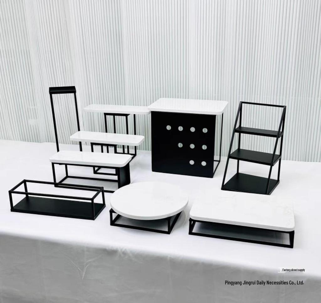 Silver Dessert Display Stand for Corporate Coffee Break and Afternoon Tea