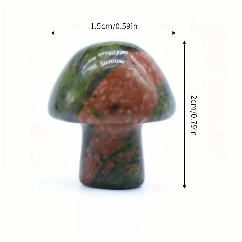10pcs (Random)Crystal Stone 2CM Mini Mushroom DIY Micro Landscape Forest Garden Flower Pot Decoration Small Mushroom Decoration