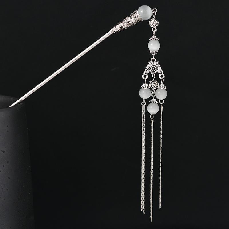 Handmade original design antique fringed hairpin long step hairpin hairpin hairpin head jewelry female