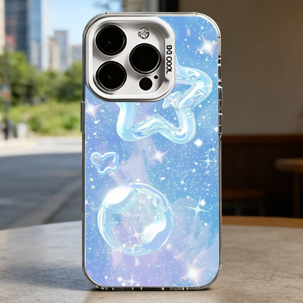 Holographic Bubble Y2K Style  Hard Phone Case for IPhone 16 15 14 13 12 11 Pro Max Plus16E X XR XS Max shockproof Full Cover