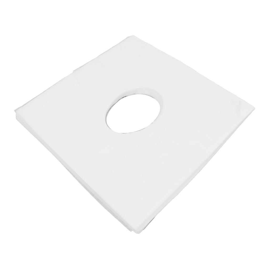 100Pcs Face Rest Cover Hole Design Good Water Absorption Breathable Disposable Headrest Cover for Beauty SalonsWhite