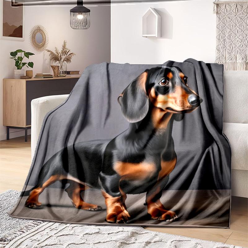 1PC Dog cute printed blanket, all season lightweight home office outdoor nap multifunctional blanket A7