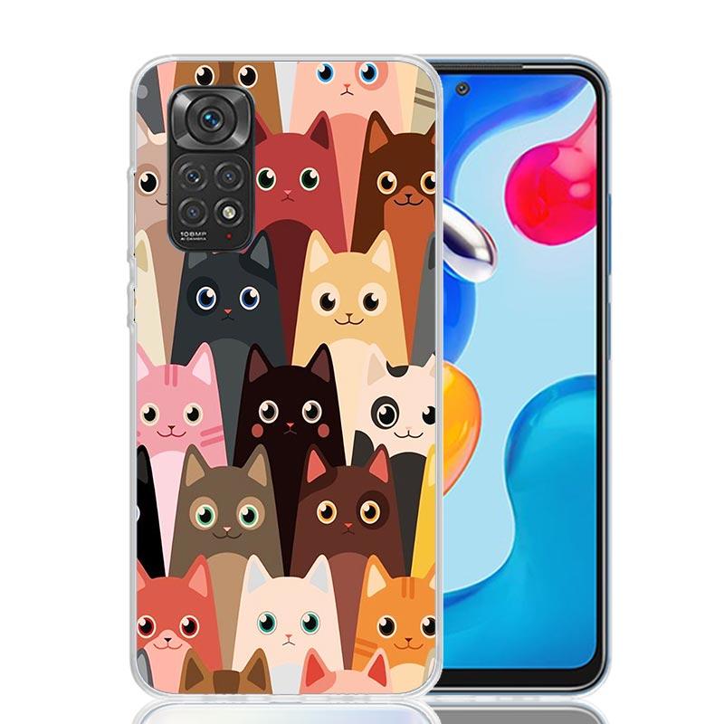 Cat Cute Kitten Cartoon Phone Case For Xiaomi Redmi Note 15 14 13 12S 12 Pro Plus 11S 11E 11 11T 10S 10 Art Soft Pattern Cover R