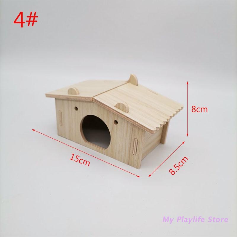 Hamsterhaus, Holzversteck, Kletternest, Lebensraumdekor, kleine Villa, Spielzeug für Mini-Rennmäuse, Goldbären, Meerschweinchen, kleine Haustiere