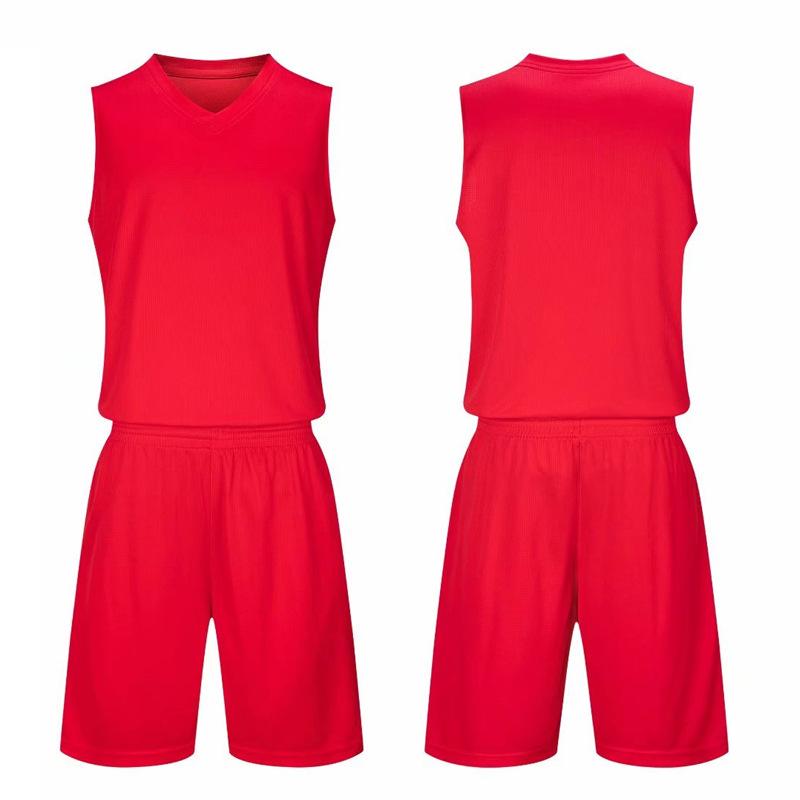 Solid color basketball jersey set Men s and children s adult light board competition training team jersey Quick-drying sweat-absorbing breathable 3XS