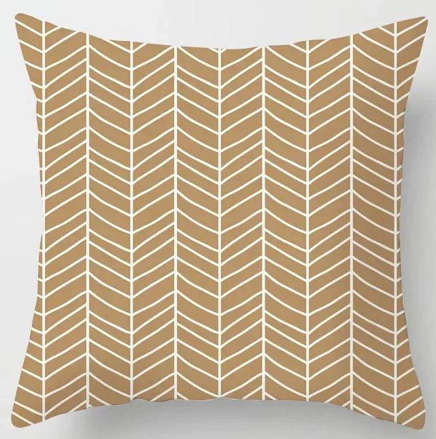 Geometric Abstract Pattern Plush Square Cushion Cover Family Chair Living Room Bedroom Sofa Decorative Pillowcase 45X45Cm
