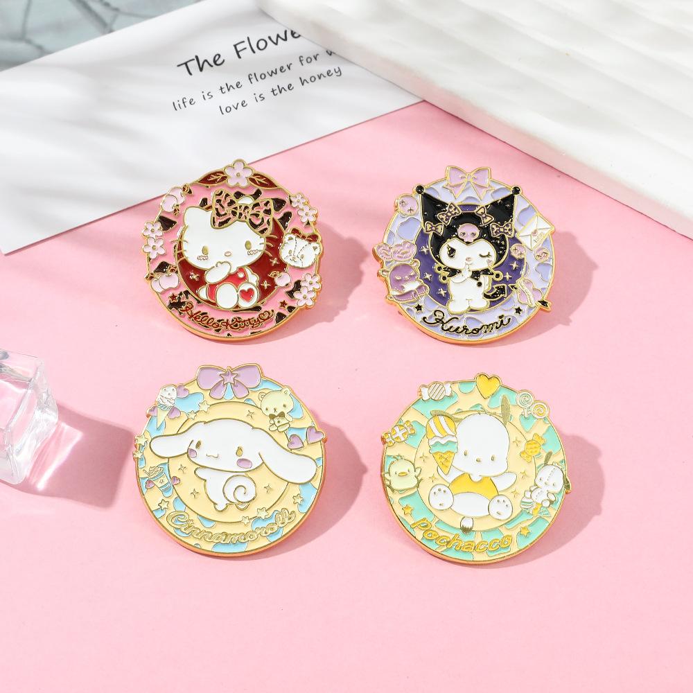 Cute Soft Moe Pacha Dog Metal Badge Kulomi Sanrio Premium Sense Medallion Brooch