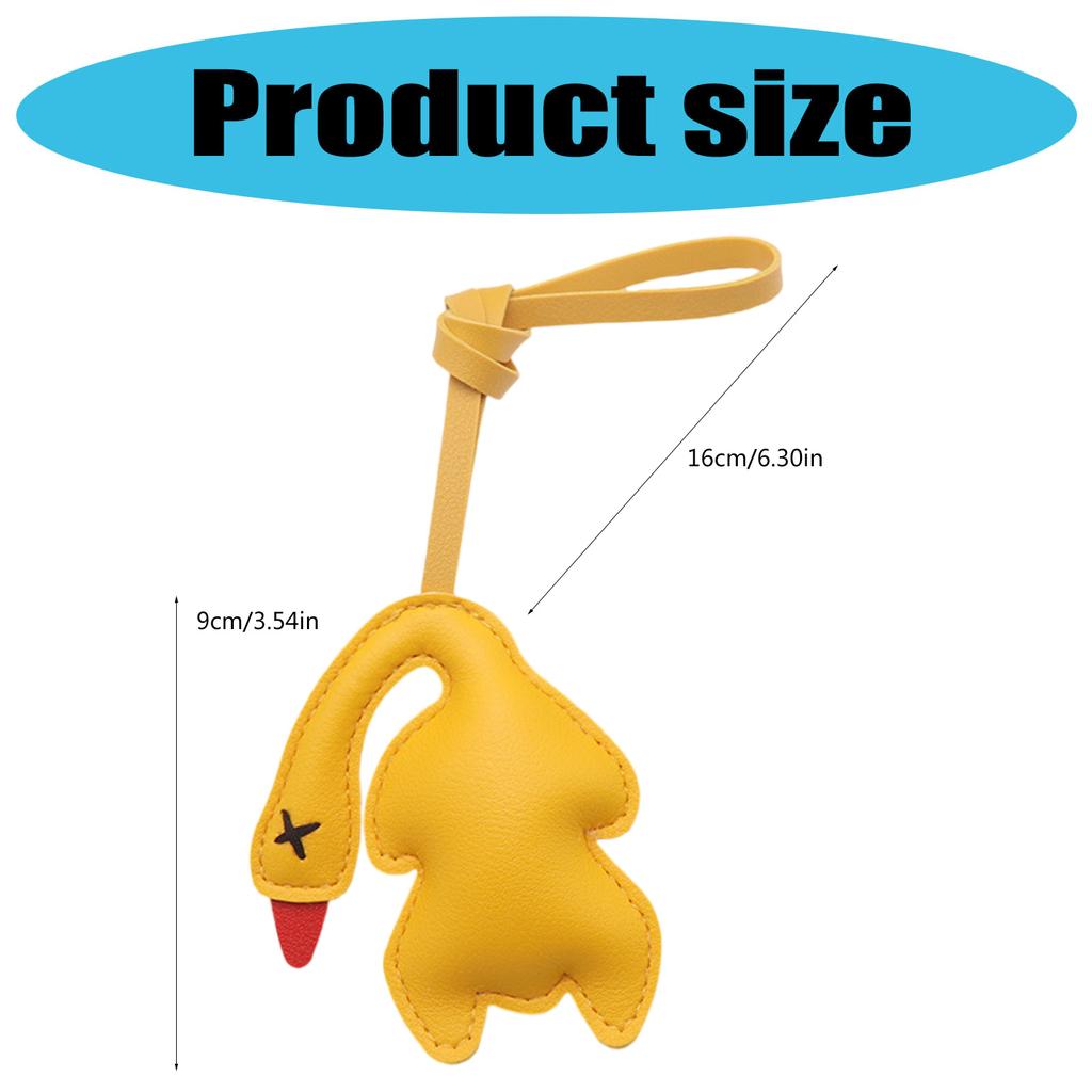 Cute Roast Duck Design Keychain For Keys Bags Car Decoration Soft PU Leather Keyring Fashionable Accessory Gift Idea