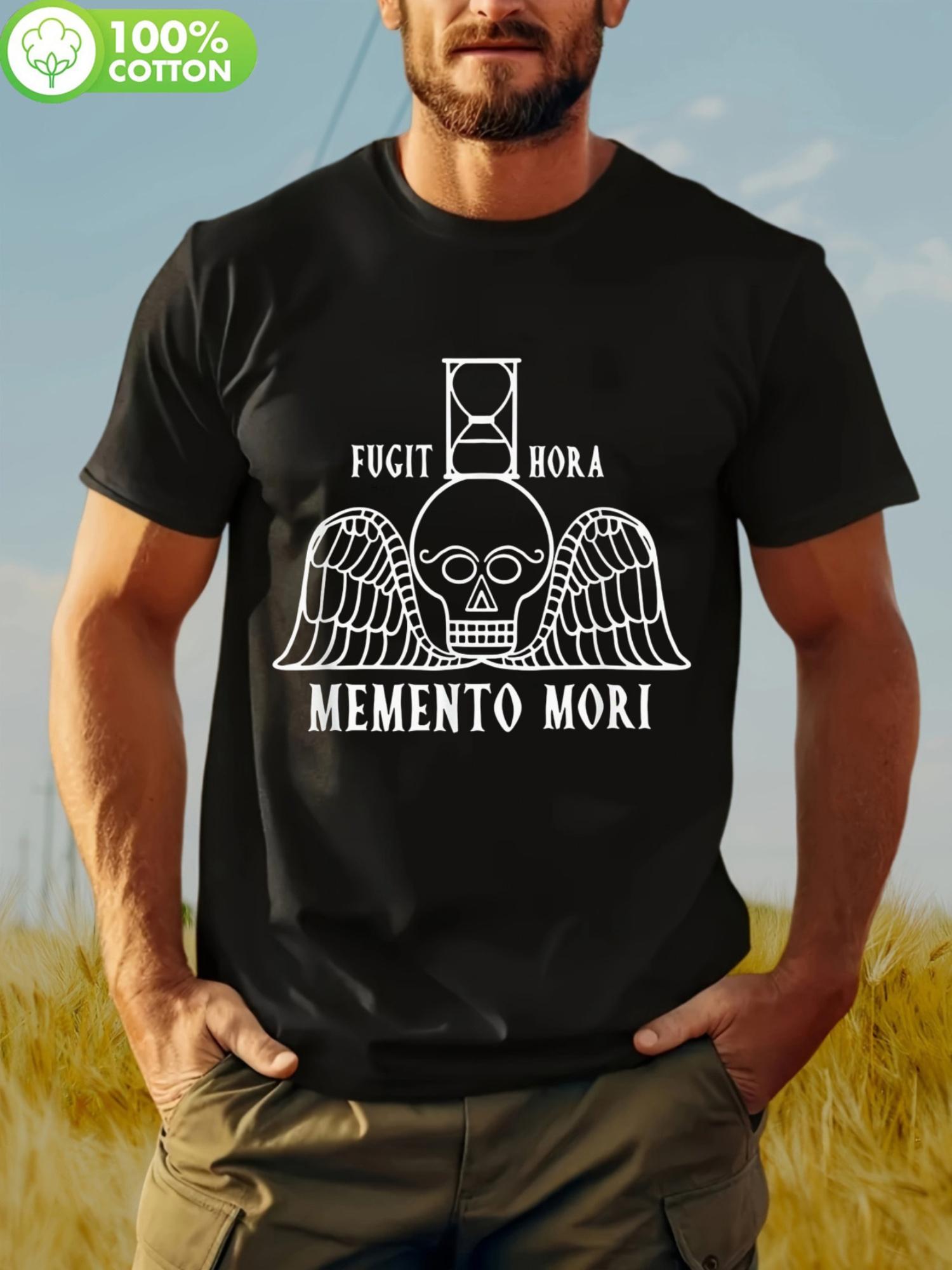 Memento Mori Skull & Wings Graphic T-shirt - 100% Cotton L