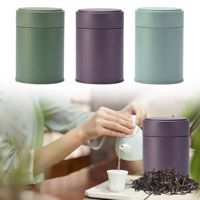 Round Tea Jar Tinplate Coffee Bean Storage Box Hiqh Quality Sealed Tea Can  for Home&Travel