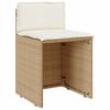 3 piece bistro set with cushions beige poly rattan