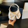 Fashion Ribbon Design Girls Crossbody Bag Solid Color Waterproof Handbag Lightweight Princess Shoulder Bag