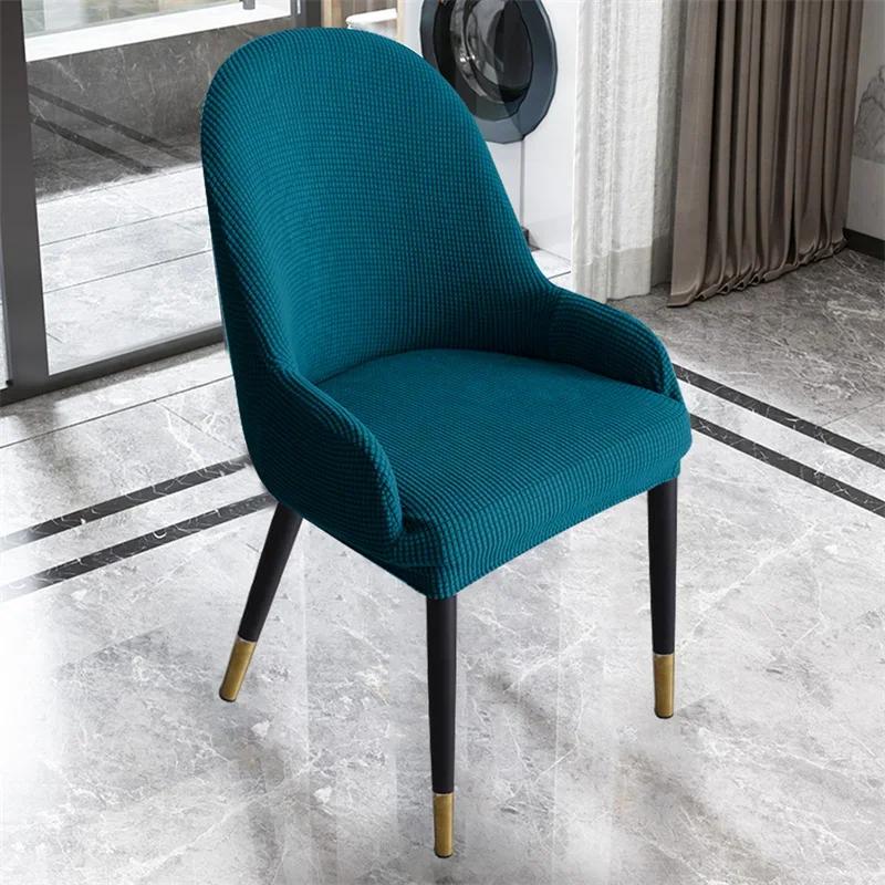 1/2/4/6 stuks effen kleur polarfleece halve cirkel fauteuilhoezen stretch eetstoelhoes zithoes beschermer voor woonkamer 1Pc