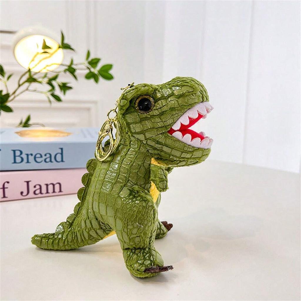 Langlebiger Hochwertiger Dinosaurier Plüsch Schlüsselanhänger Weiches Stofftier Schlüsselanhänger 14cm Niedliches Taschenzubehör ideal für Rucksack