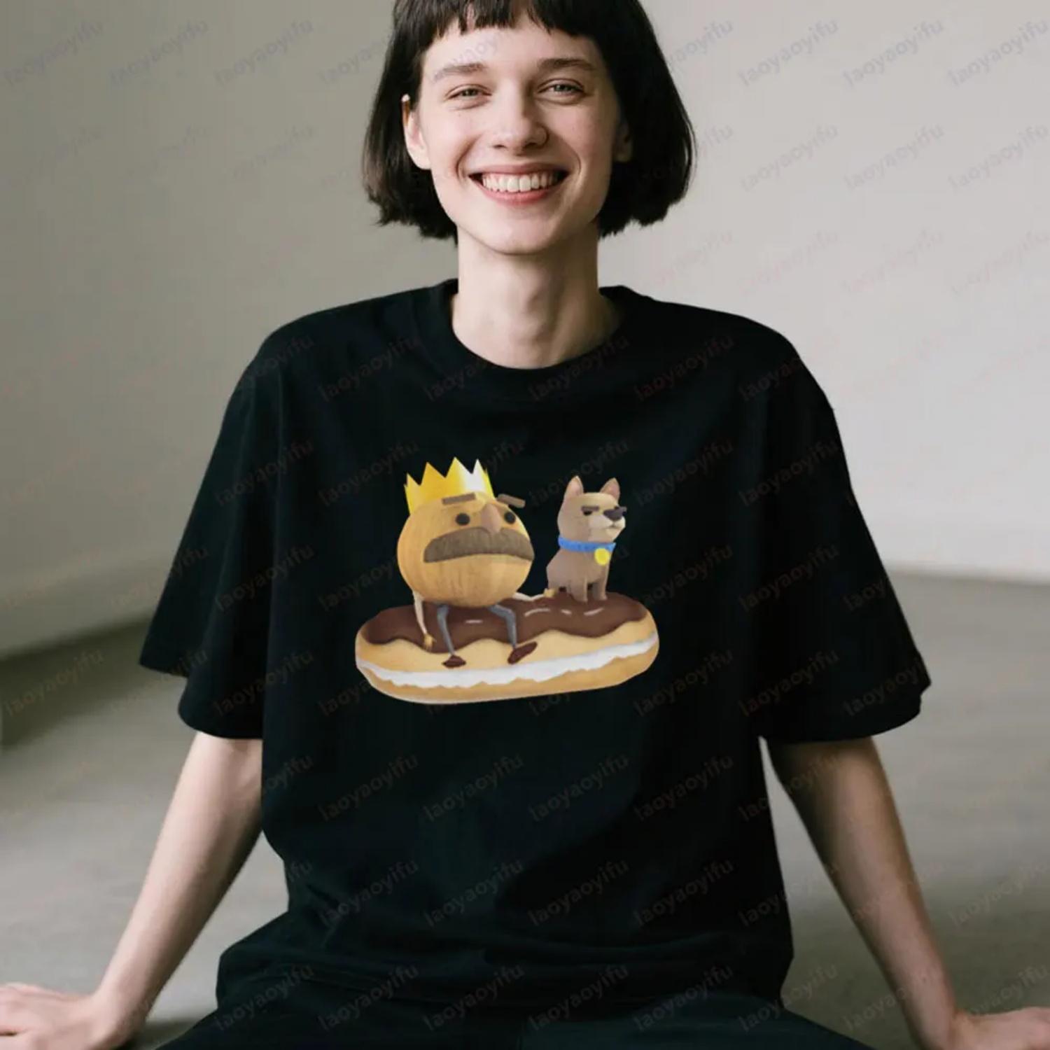 Overcooked King Onion and Kevin T-Shirt Funny Video Game New Apparel Cooperative Games Lover Women Men Tee Summer Cotton Tops S чёрный