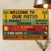"Welcome To Our Patio" Rustic Metal Sign, Vintage-style Decor.