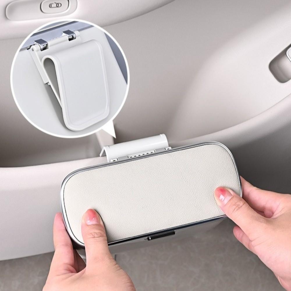 Leak-proof Car Trash Can with Lid Button Multi-functional Organizer Box  for Wet and Dry Use