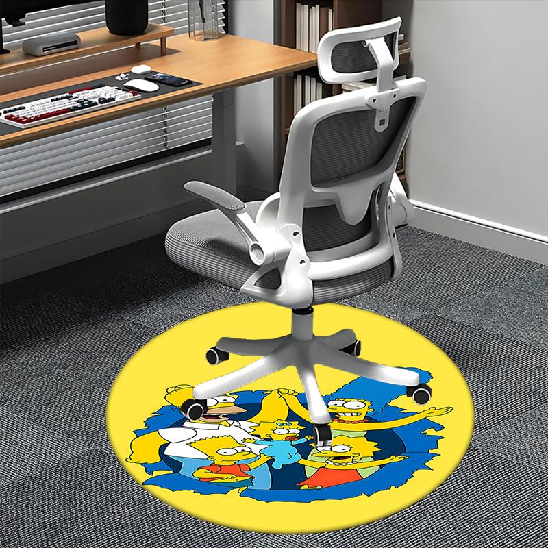 

The Simpsons Family Chair Mat - Round Carpet for Home Decor, Office Use, Living Room 80cm