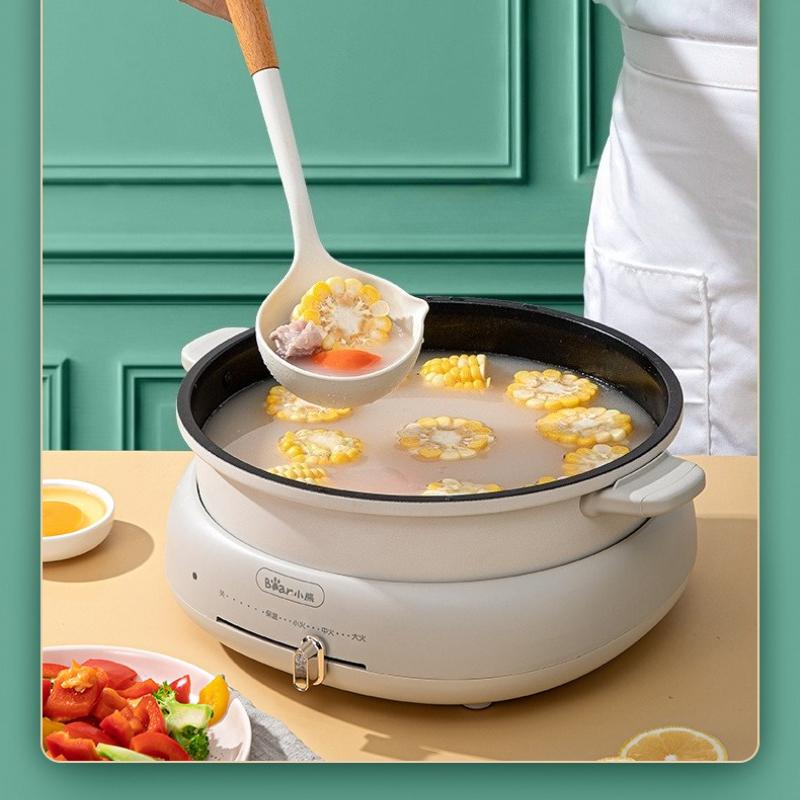 Large Beech Wood Handle Silicone Kitchen Utensils: Silicone Spatula, Spoon, and Stir-Fry Spatula Set for Non-Stick Pans