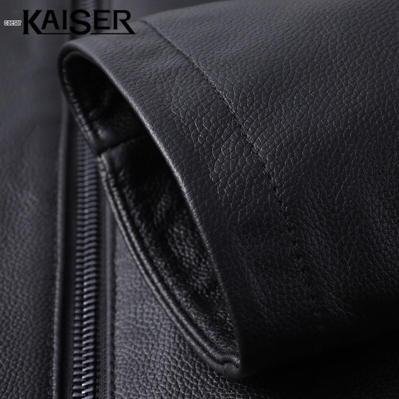 Caesar Men's Genuine Leather Lapel Jacket KS83392