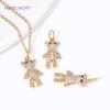 Mode 18K Gold Plated Messing Pavé Zirkon Bär Charms Anhänger Für Ohrring Herstellung Zubehör DIY Halskette Schmuckzubehör