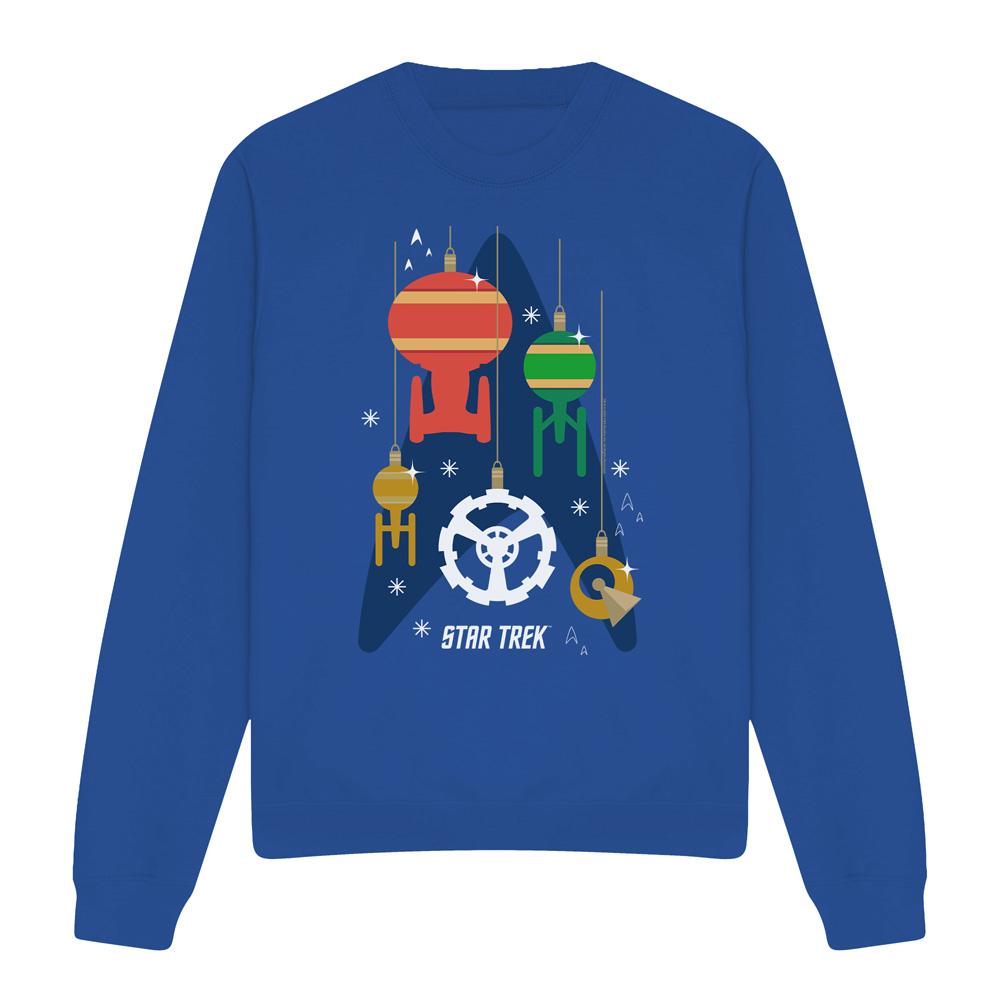 Star Trek Unisex Adult Spaceship Bauble Christmas Sweatshirt