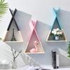 Children Wooden Wall Shelf Triangle Storage Bookshelf Living Room and Home Decor