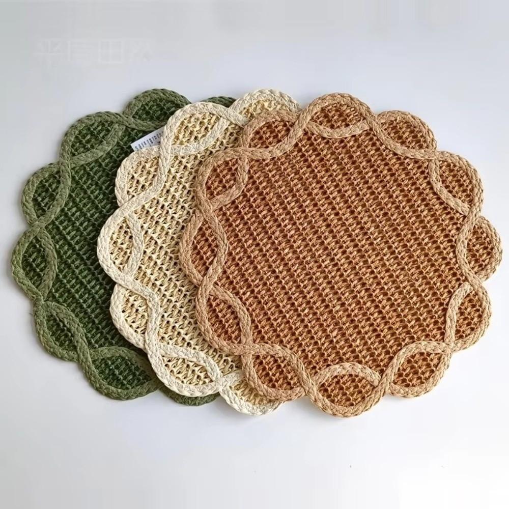 Sottopiatto intrecciato in carta a forma di fiore Sottopiatto decorazione per la casa intrecciato in carta Per tavolo da pranzo