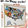 Pacify 2 Sheets RV Stickers Decals 24X16 Travel Of US Map Sticker Visited States For Travel Trailer And Door Wall - 50 State Bumper Stickers, Include