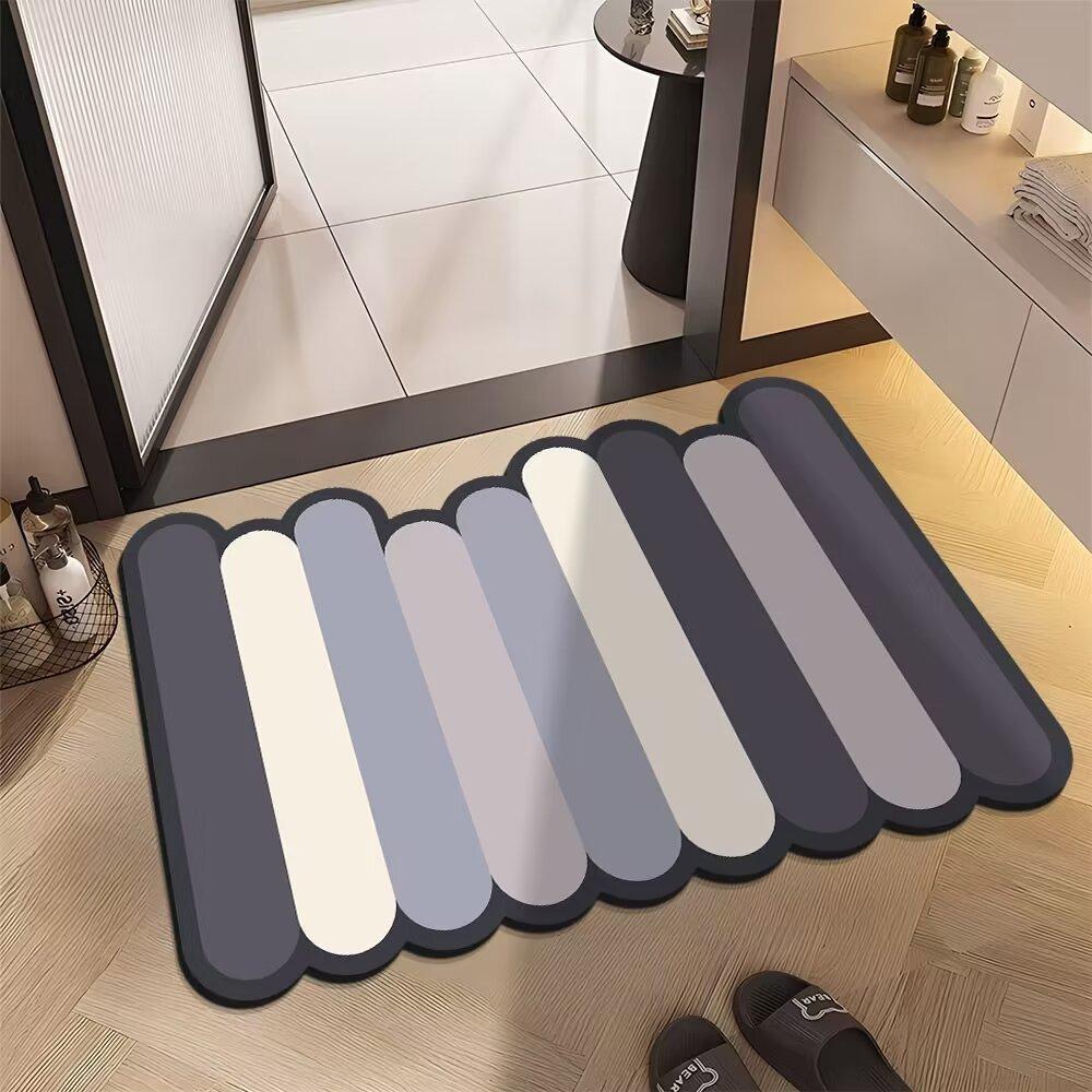 

Special-shaped Simple Solid Color Bathroom Floor Mat High-end Diatom Mud Style Floor Mat Bathroom Absorbent Foot Mat 50X80cm