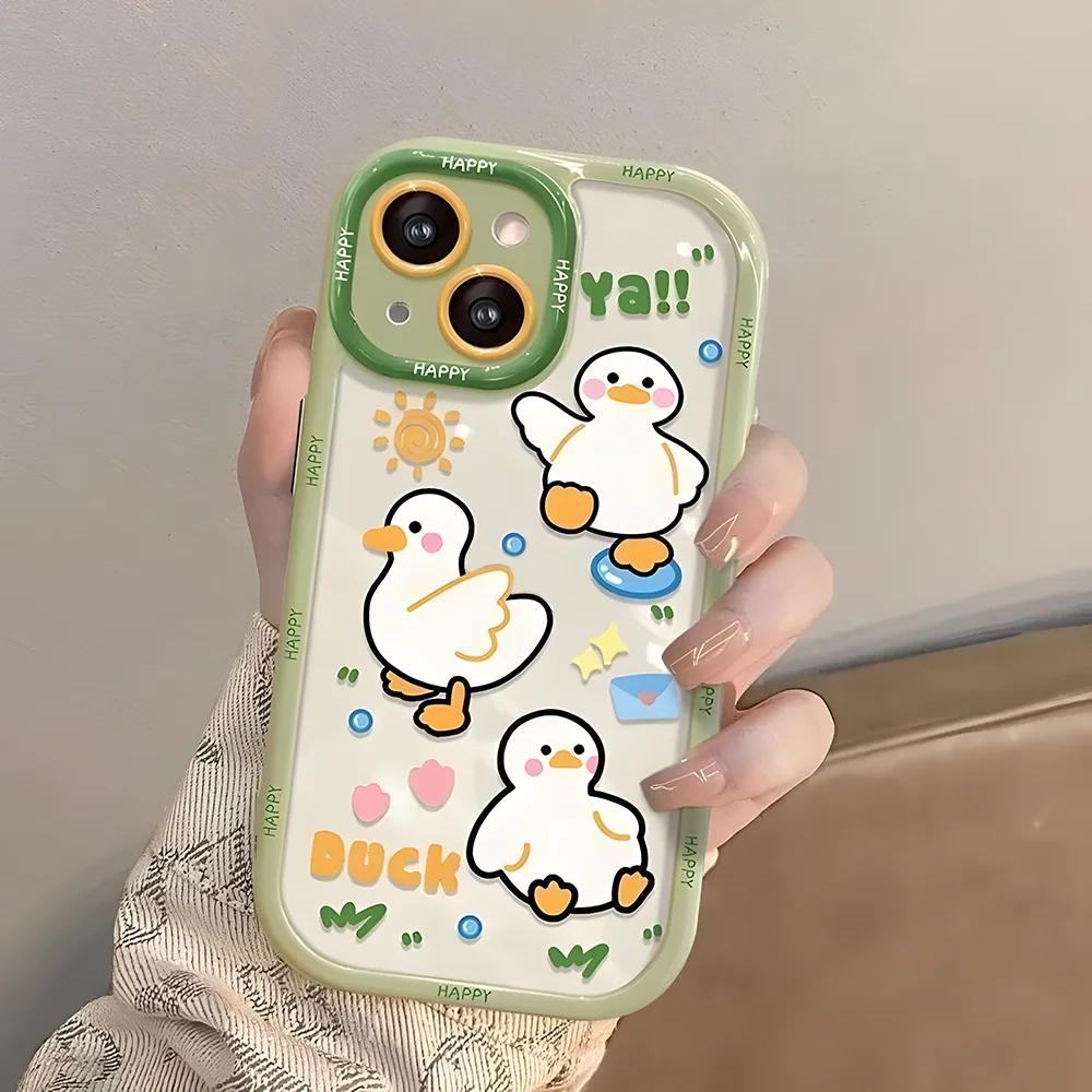 Cute Duck Cat Case For Infinix Hot 50 30i 20 20i 9 Play 10 Lite Note 40 Pro 30 Smart 9 8 7 6 Plus TECNO SPARK 30 10 10C ITEL RS4