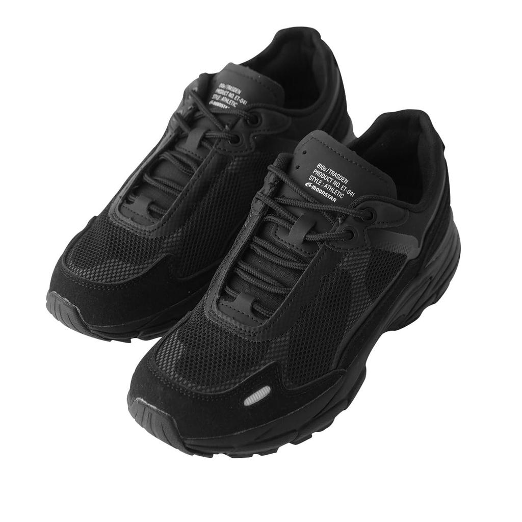 Moonstar Eight Tenth TRASDEN Size 2E Sneakers, Black, 27.0 cm,
