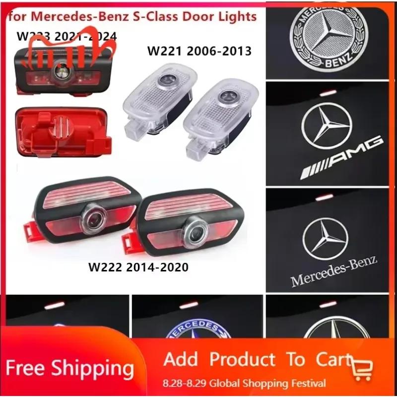 Autoaufkleber Für Benz AMG 2 Stück LED Auto Tür Projektion Willkommenslicht Logo Licht Für Mercedes Benz Maybach S-Klasse W221 W222 W223 S