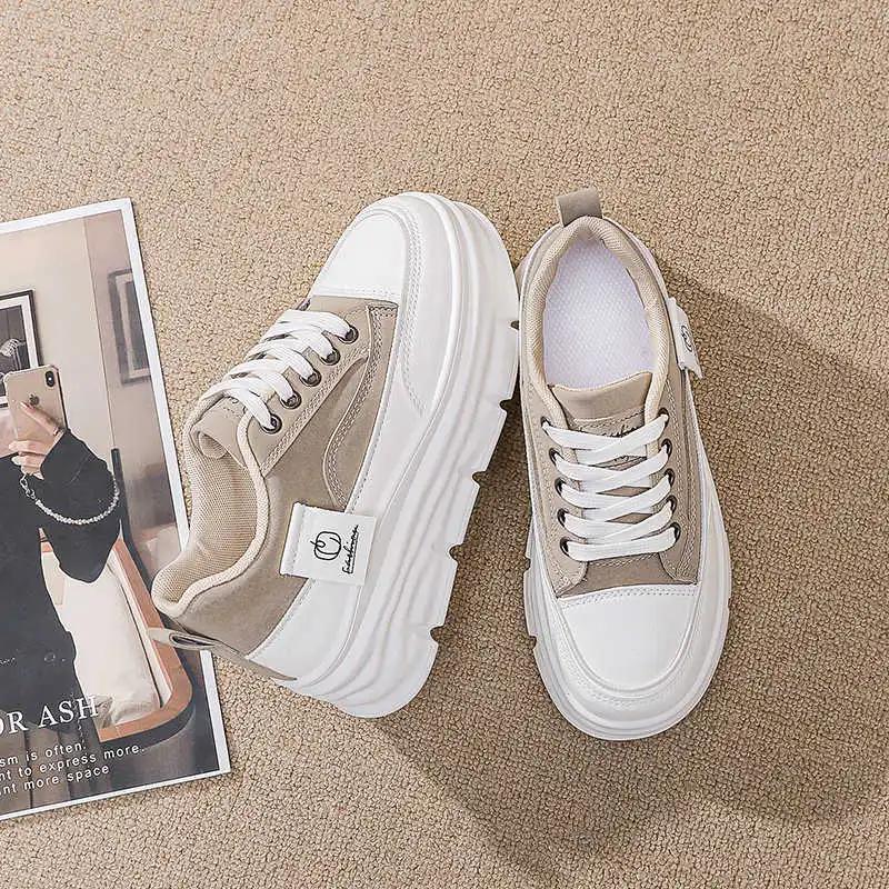 Without Heel PU Leather Sneakers Women Size 42 High Shoes For Women White Short Boot Sport Deporte Classic Tenise Fitness