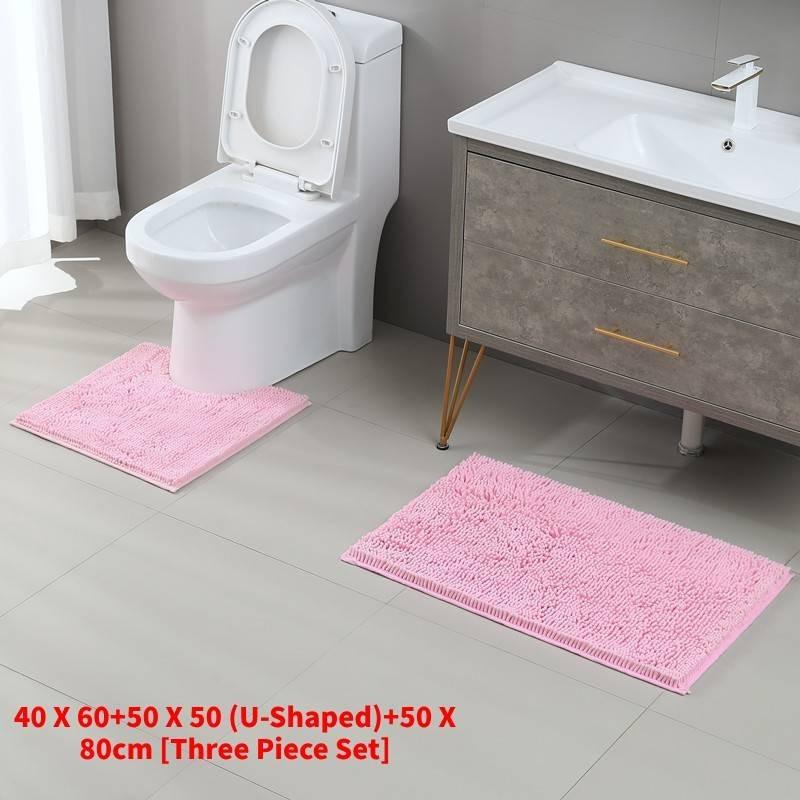 Mat Fashion Wool Comfortable Simple Toilet Bathroom Absorbent Set Threepiece