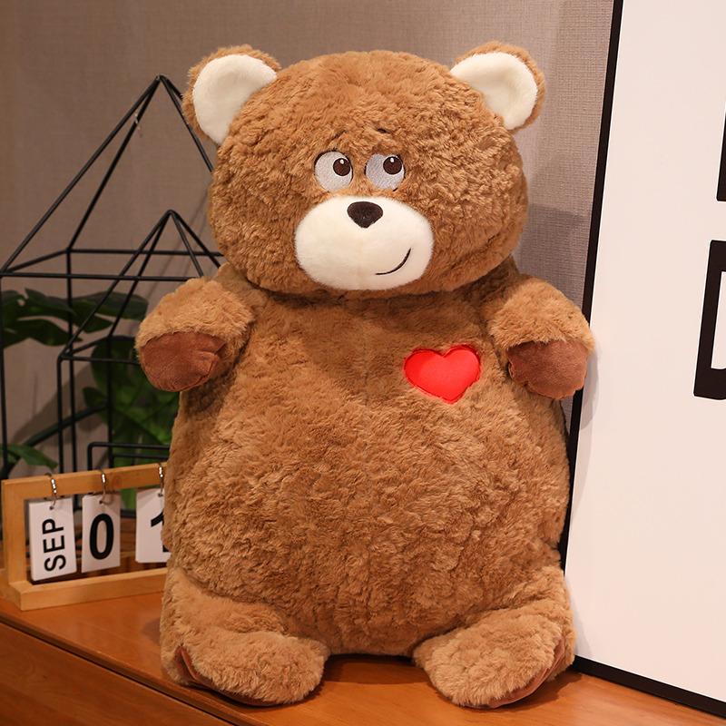 

1/2in1 Stuffed Bear Flip Plush Toy Red Love Heart Cute Soft Hug Sleeping Pillow Valentine Gift for Girl 40cm коричневый