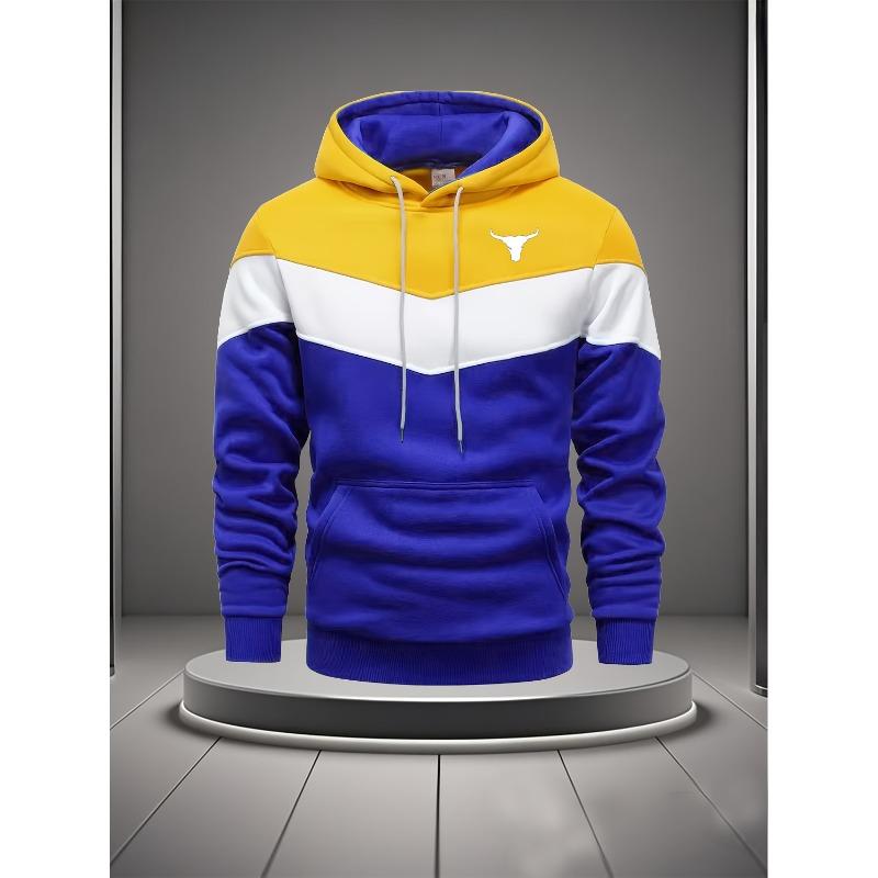 

Men s contrasting hooded sweatshirt with adjustable drawstring long sleeves for spring and autumn sports and leisure, classic hooded sweatshirt 3XL