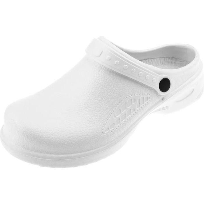 BOTTES PROFESSIONNELLES Hommes, femmes, cuisinier, soins médicaux, chaussures, ultralite, sabots, sangle, 38, blanc