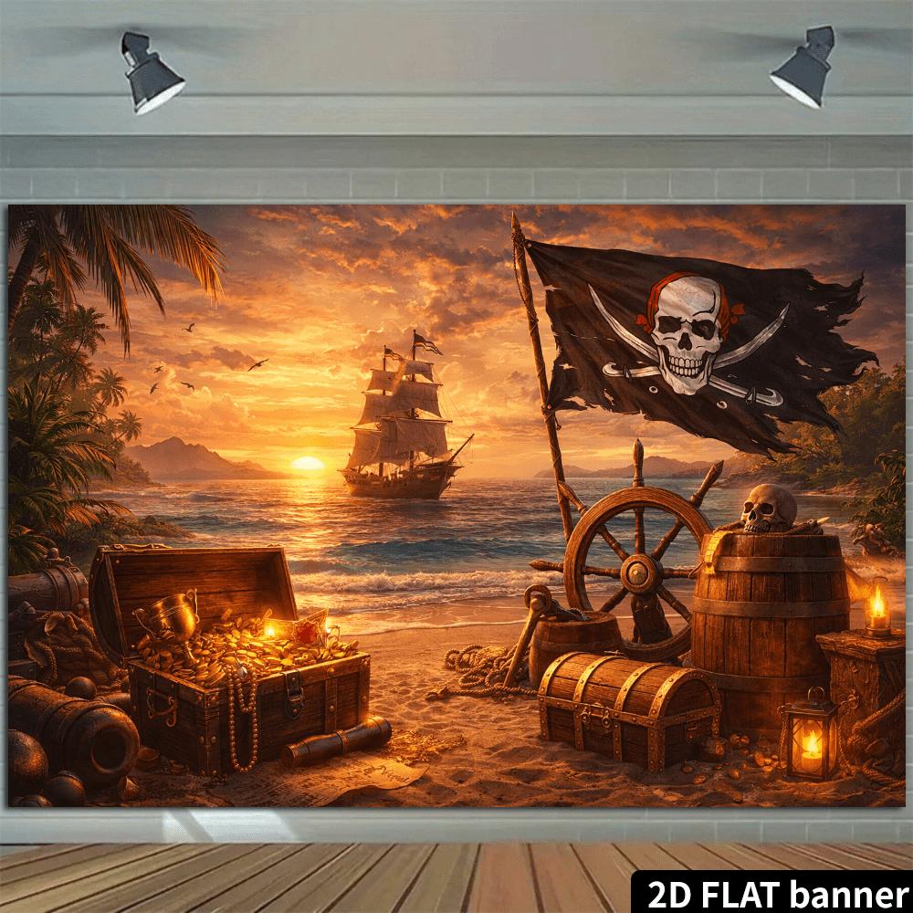 The Caribbean island background material is durable and reusable, and is suitable for birthday parties and festival celebrations