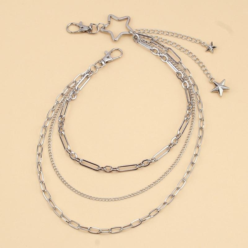 Multi Layer Star Design Pants Chain Alloy Body Jewelry Sturdy Secure Clasp For Casual Party Wear