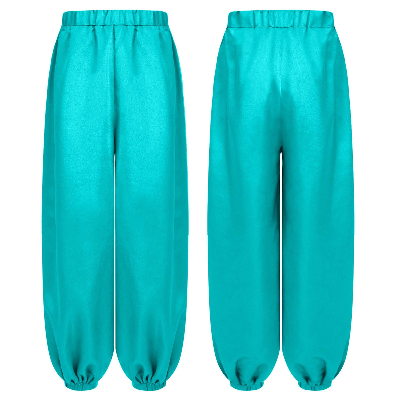 

Дівчачі еластичні атласні шорти-блумери з вільними штанинами для танців живота, сценічних виступів, тематичних вечірок 9-10 Years світло-зелений колір