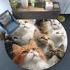 Curious Cat Round Area Rug,Carpet Rug for Living Room Bedroom Sofa Playroom Decor,Non-slip Floor Mat