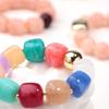 Colorful Acrylic Chunky Irregular Square Beaded Bracelet for Women Trendy Imitation Stone Resin Bracelets Fashion Jewelry Gifts