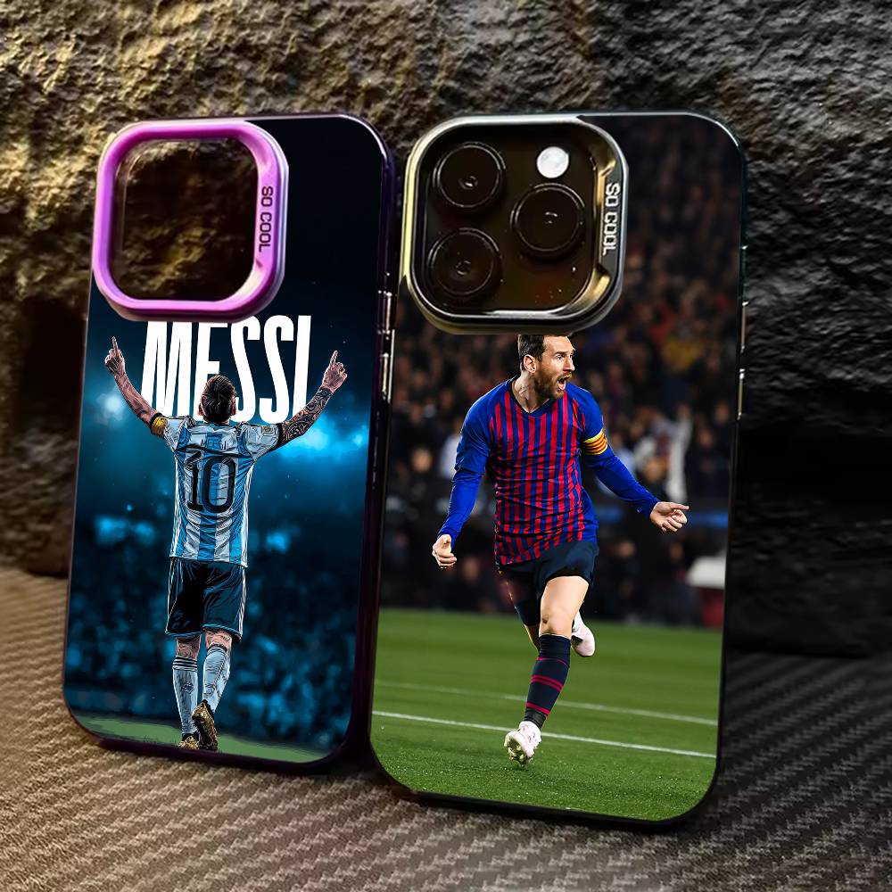 Piłka nożna L-Lionel m-Messi 10 Etui na telefon Dla iPhone 17 16 15 14 13 12 11 Pro Max Plus Srebrne cukierkowe Matowe Pokrowiec