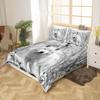 Heimtextil Dreiteiliges Set, Timberwolfkopf, Cartoon Digitaldruck Steppdecke, Kissenbezug, Bettwäsche
