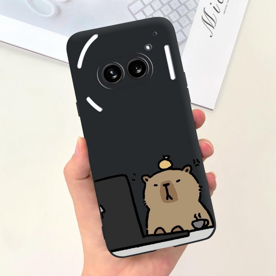 Für Nichts Telefon (2a) (2) Schwarze Silikon-Schutzhülle Für Nothing Phone2 Phone 2a Niedliche Cartoon-Weichschalen