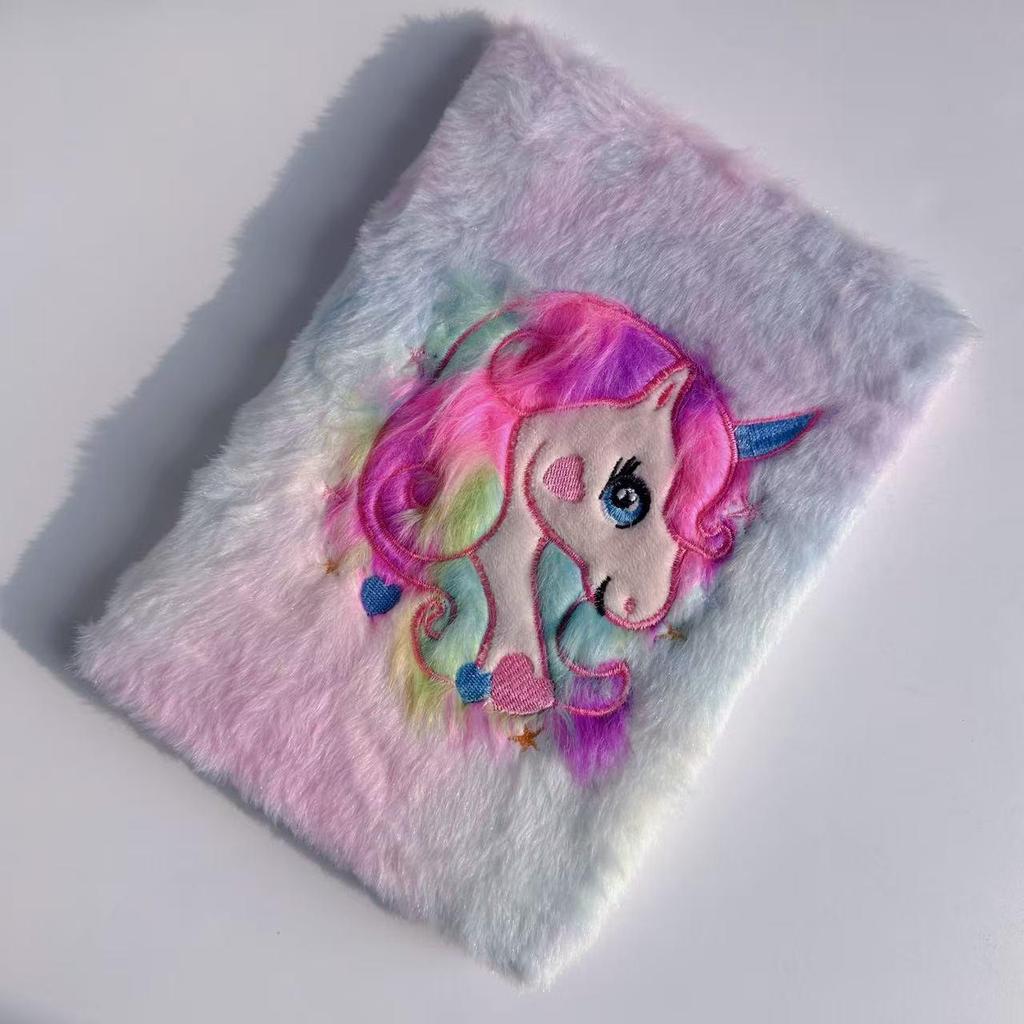 Cute Plush Embroidered A5 Cartoon Notebook Diary