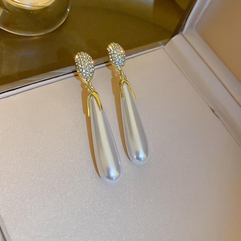 Vintage Simple Drop Earrings Long Water Drop Zircon Earrings for Women Girls Statement Zircon Gifts