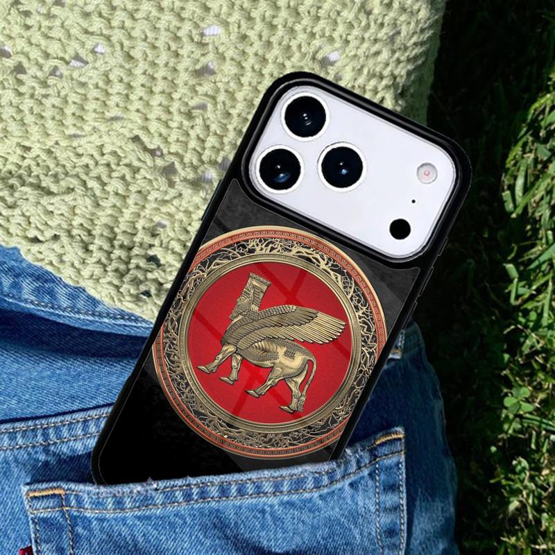 Lamassu Assyrian Mesopotamian soft Phone Case For iPhone 17 AIR 16 Pro Max 15 14 Pro 11 12 13 Shockproof Silicone Cover