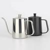 Durable 600ml Stainless Steel Drip Pot with Narrow Spout and Thick Construction, with Cover for Cafe, Home, or Office Use.